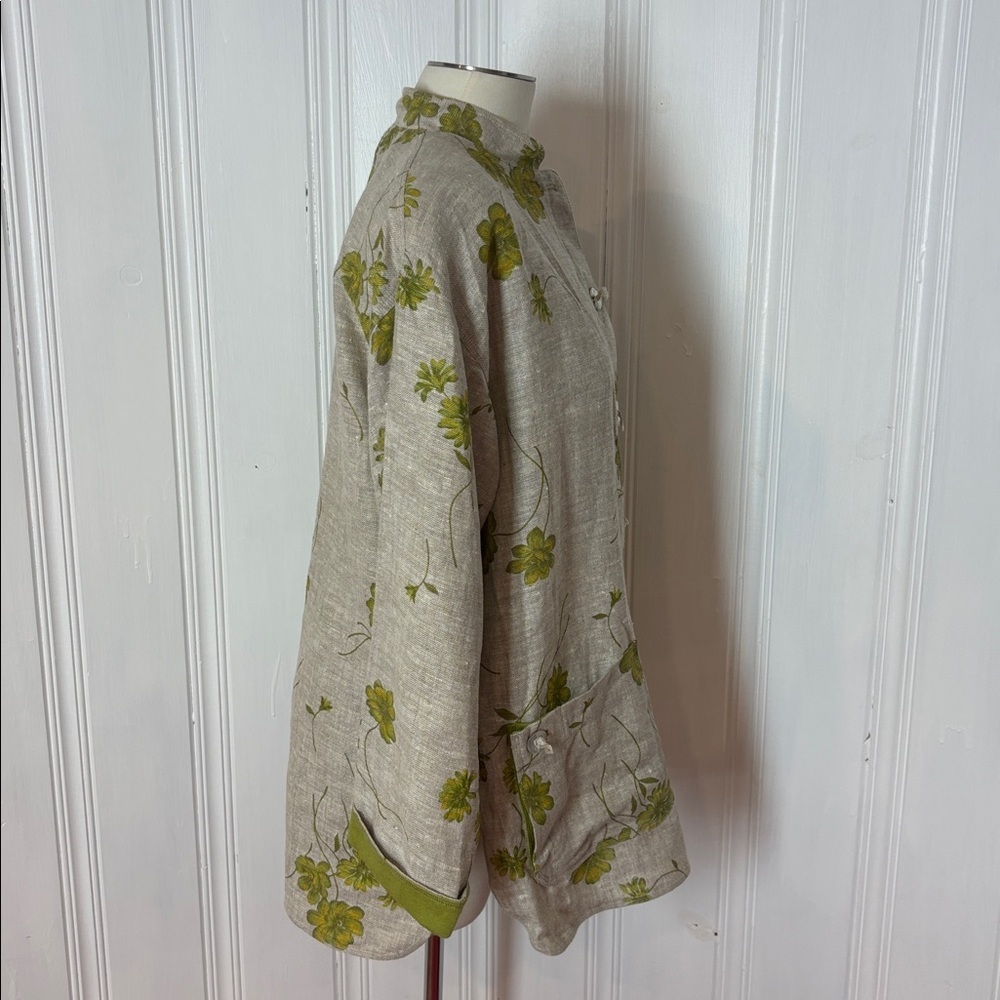 LYSE SPENARD Floral Linen Blazer Jacket - Size Medium - Picture 2 of 13